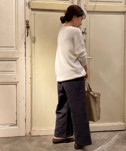 BEARDSLEY（ビアズリー）の「ベビーアルパカニット（ニット/セーター・レディース・ピンク/ホワイト・FREE）」の8枚目の写真