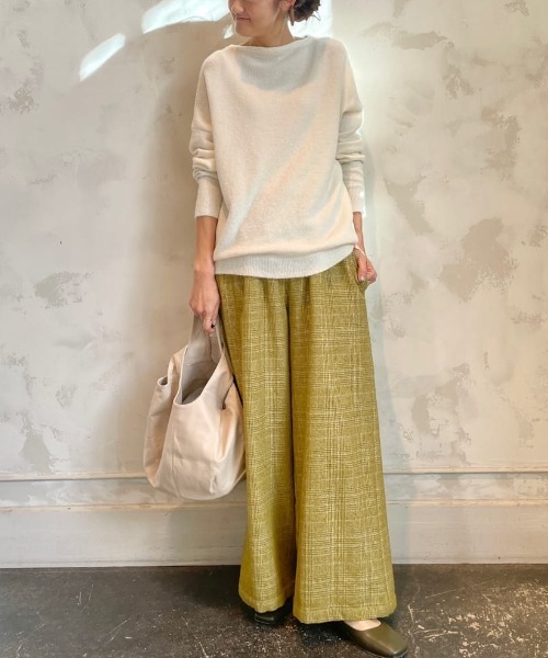 BEARDSLEY（ビアズリー）の「ベビーアルパカニット（ニット/セーター・レディース・ピンク/ホワイト・FREE）」の9枚目の写真