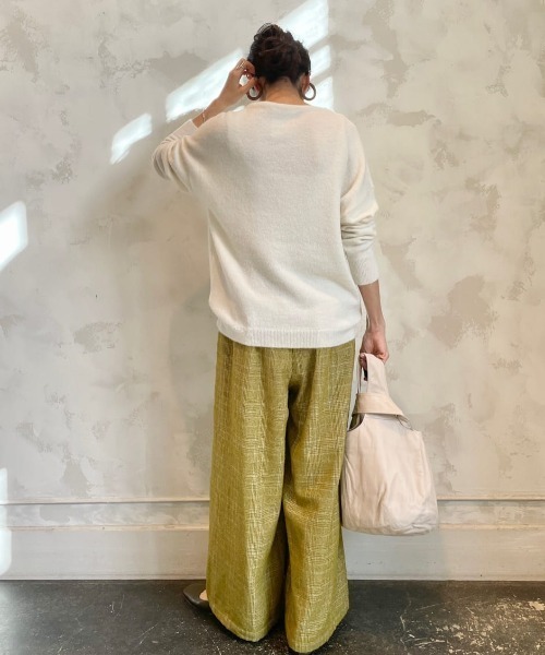 BEARDSLEY（ビアズリー）の「ベビーアルパカニット（ニット/セーター・レディース・ピンク/ホワイト・FREE）」の11枚目の写真