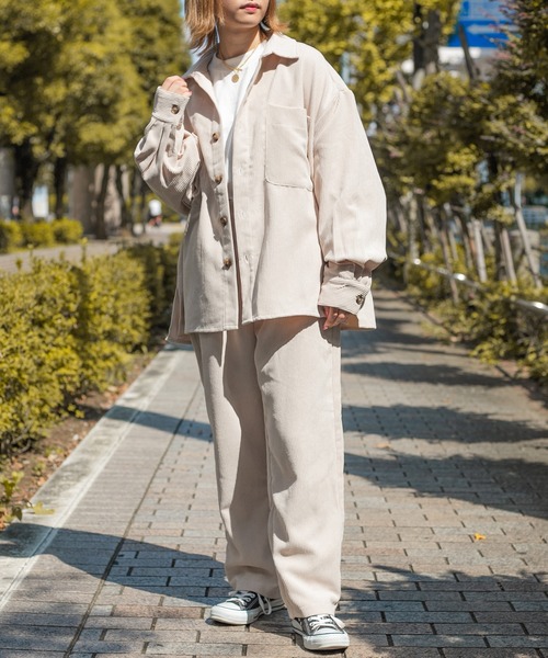 PairPair（ペアペア）の「コーデュロイテーパードパンツ/セットアップ対応(ユニセックス)（その他パンツ・レディース・ブラウン/アイボリー/グレイッシュブルー・MEDIUM/LARGE）」の18枚目の写真