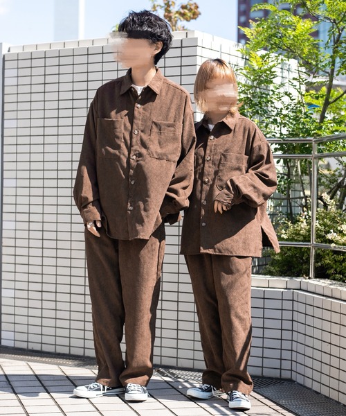 PairPair（ペアペア）の「コーデュロイテーパードパンツ/セットアップ対応(ユニセックス)（その他パンツ・レディース・ブラウン/アイボリー/グレイッシュブルー・MEDIUM/LARGE）」の14枚目の写真