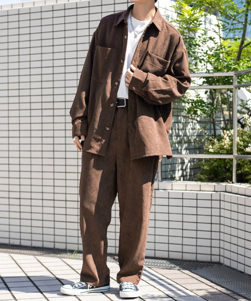 PairPair（ペアペア）の「コーデュロイテーパードパンツ/セットアップ対応(ユニセックス)（その他パンツ・レディース・ブラウン/アイボリー/グレイッシュブルー・MEDIUM/LARGE）」の5枚目の写真