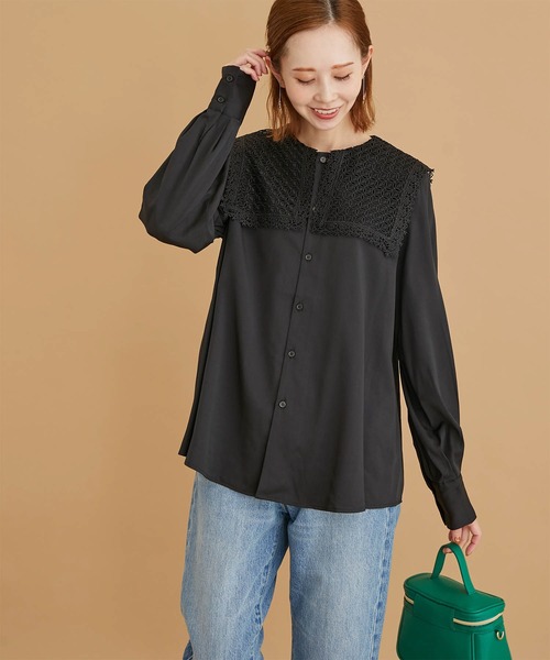 ROPE' PICNIC(ロペピクニック)の「【WEB限定】レースセーラーカラーブラウス(シャツ/ブラウス・レディース・ブラック/ホワイト・38)」の15枚目の写真