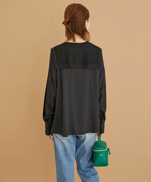 ROPE' PICNIC(ロペピクニック)の「【WEB限定】レースセーラーカラーブラウス(シャツ/ブラウス・レディース・ブラック/ホワイト・38)」の16枚目の写真