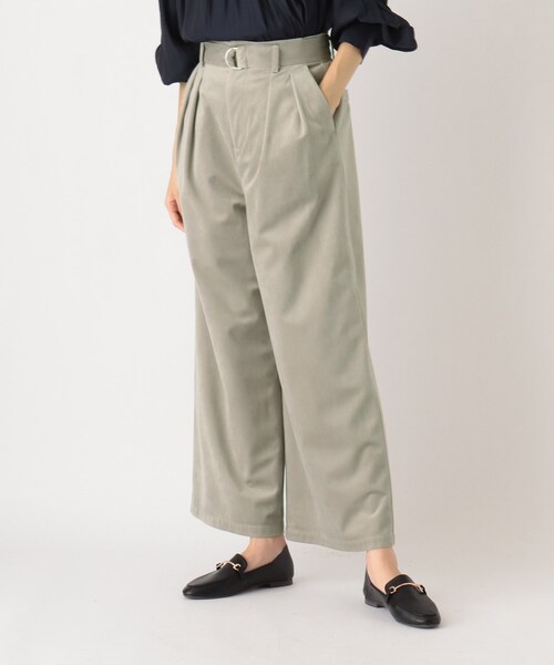 SOUP（スープ）の「◆【大きいサイズあり・13号・15号】ウエストベルト付き　コーデュロイワイドパンツ（その他パンツ・レディース・ブラウン系その他/ベージュ/ライトブルー・09/15 /13/11/07）」の2枚目の写真