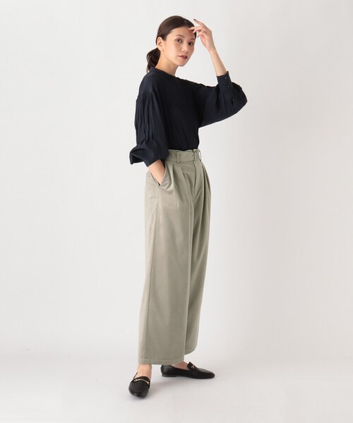 SOUP（スープ）の「◆【大きいサイズあり・13号・15号】ウエストベルト付き　コーデュロイワイドパンツ（その他パンツ・レディース・ブラウン系その他/ベージュ/ライトブルー・09/15 /13/11/07）」の5枚目の写真