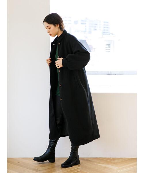 koe（コエ）の「ロング丈後ろタックコート*（チェスターコート・レディース・ブラック/ブルー/アイボリー/モカ・M/L）」の20枚目の写真