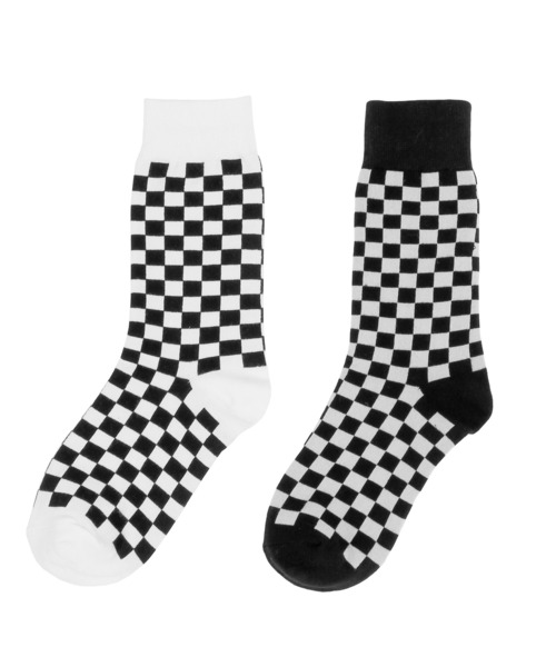 Figments（フィグメンツ）の「チェッカーソックス（ソックス/靴下・レディース・ホワイト/ブラック・FREE）」の7枚目の写真