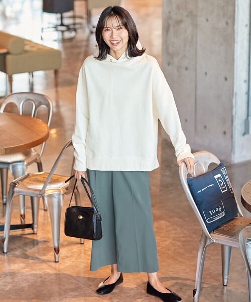 ANY(エニィ)の「【裏起毛・8色展開】ライトコットンスウェット パーカー(Tシャツ/カットソー・レディース・ライトグレー系/ブラック系/黄土色系/ホワイト系/ライラック系/オールドローズ系/ベージュ系/ピンク系・4)」の11枚目の写真