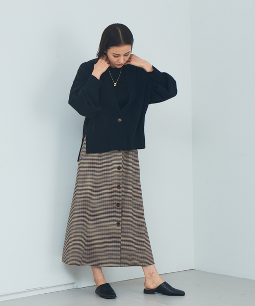 Abahouse Devinette（ドゥヴィネット）の「【Mylanka】リラックスカーディガン◇セットアップ対応（カーディガン/ボレロ・レディース・チャコールグレー/ベージュ・フリー）」の4枚目の写真