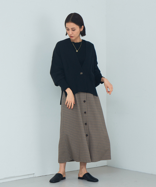 Abahouse Devinette（ドゥヴィネット）の「【Mylanka】リラックスカーディガン◇セットアップ対応（カーディガン/ボレロ・レディース・チャコールグレー/ベージュ・フリー）」の3枚目の写真