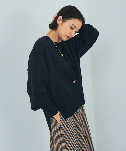 Abahouse Devinette（ドゥヴィネット）の「【Mylanka】リラックスカーディガン◇セットアップ対応（カーディガン/ボレロ・レディース・チャコールグレー/ベージュ・フリー）」の5枚目の写真