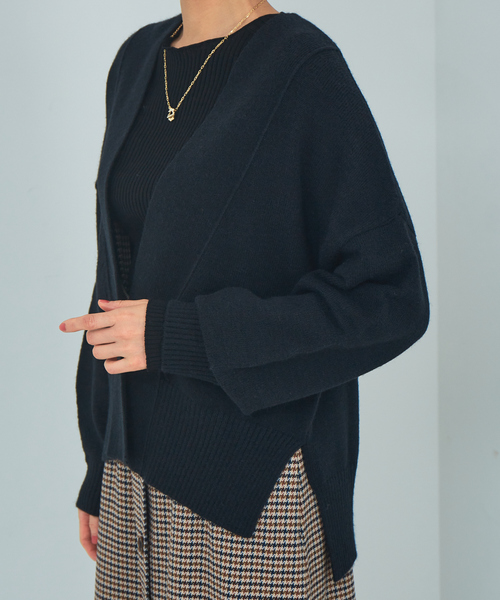 Abahouse Devinette（ドゥヴィネット）の「【Mylanka】リラックスカーディガン◇セットアップ対応（カーディガン/ボレロ・レディース・チャコールグレー/ベージュ・フリー）」の9枚目の写真