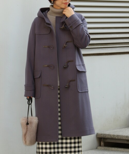 UNTITLED（アンタイトル）の「◆ラムウールビーバーダッフルコート（ダッフルコート・レディース・ライトベージュ/ダークオレンジ/パープル系/ネイビー・02/03/01）」の3枚目の写真