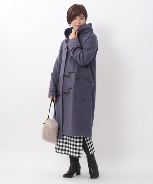 UNTITLED（アンタイトル）の「◆ラムウールビーバーダッフルコート（ダッフルコート・レディース・ライトベージュ/ダークオレンジ/パープル系/ネイビー・02/03/01）」の18枚目の写真