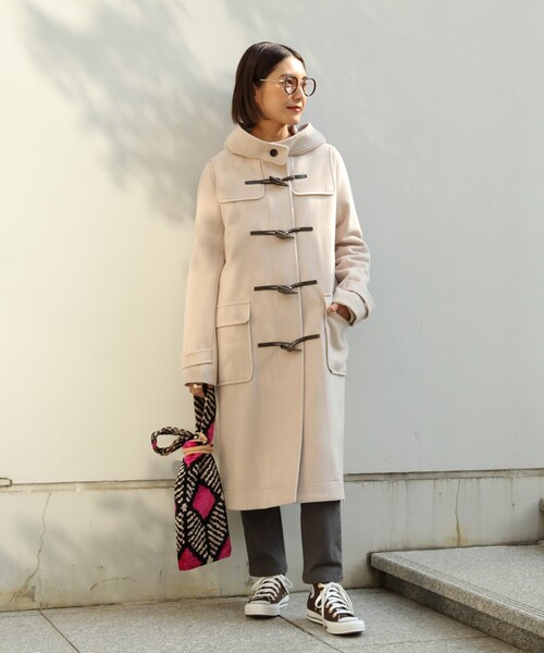 UNTITLED（アンタイトル）の「◆ラムウールビーバーダッフルコート（ダッフルコート・レディース・ライトベージュ/ダークオレンジ/パープル系/ネイビー・02/03/01）」の10枚目の写真