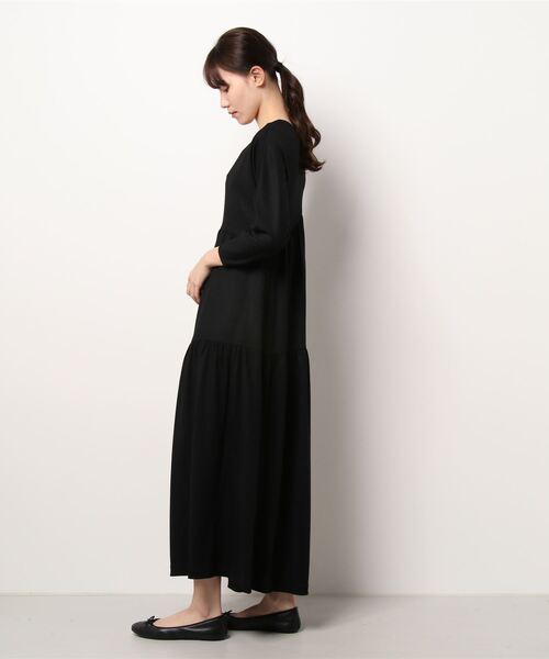 LA LIGNE ROPE'（ラリーニュロペ）の「【ラリーニュロペ】汀（ミギワ）ウールジャージードレス（ワンピース・レディース・レッド/ブルー/ブラック・0/1）」の6枚目の写真