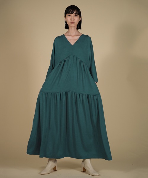 LA LIGNE ROPE'（ラリーニュロペ）の「【ラリーニュロペ】汀（ミギワ）ウールジャージードレス（ワンピース・レディース・レッド/ブルー/ブラック・0/1）」の7枚目の写真