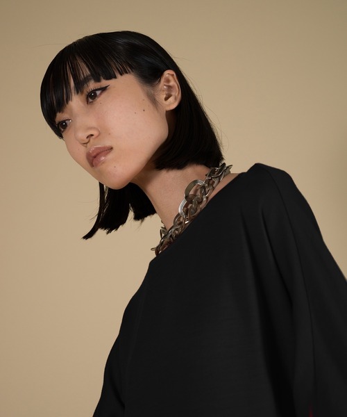 LA LIGNE ROPE'（ラリーニュロペ）の「【ラリーニュロペ】汀（ミギワ）ウールジャージードレス（ワンピース・レディース・レッド/ブルー/ブラック・0/1）」の20枚目の写真