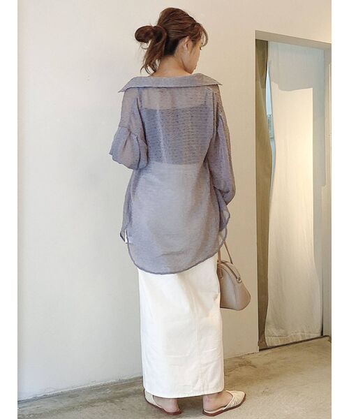 dazzlin（ダズリン）の「アソートリラックスシャツ（シャツ/ブラウス・レディース・パープル/アイボリー/グリーン・FREE）」の11枚目の写真