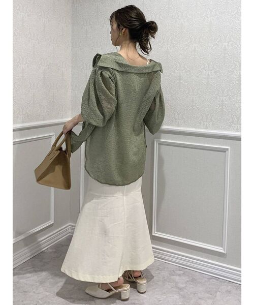 dazzlin（ダズリン）の「アソートリラックスシャツ（シャツ/ブラウス・レディース・パープル/アイボリー/グリーン・FREE）」の18枚目の写真