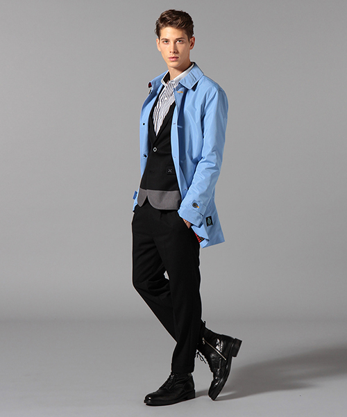 GUILD PRIME（ギルドプライム）の「【GUILD PRIME】MENS 花粉プロテクトコート（ステンカラーコート・メンズ・カーキ/ライトブルー・MEDIUM/SMALL/LARGE）」の3枚目の写真