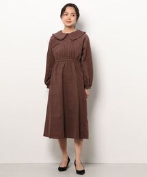 ehka sopo | コーデュロイフリル衿ワンピース(ワンピース)