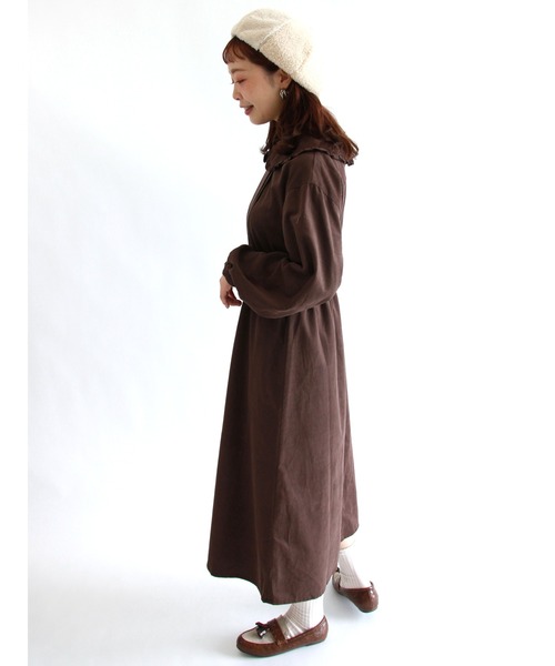 ehka sopo（エヘカソポ）の「コーデュロイフリル衿ワンピース（ワンピース・レディース・ベージュ/ブラウン/ミント・ﾌﾘ-）」の11枚目の写真