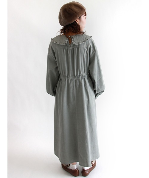 ehka sopo（エヘカソポ）の「コーデュロイフリル衿ワンピース（ワンピース・レディース・ベージュ/ブラウン/ミント・ﾌﾘ-）」の14枚目の写真
