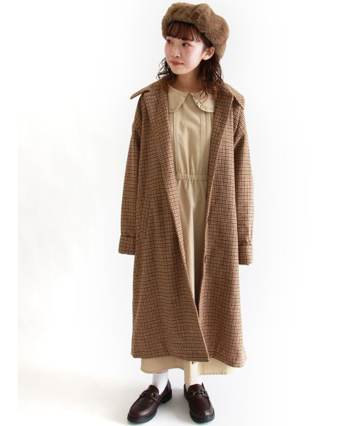 ehka sopo（エヘカソポ）の「コーデュロイフリル衿ワンピース（ワンピース・レディース・ベージュ/ブラウン/ミント・ﾌﾘ-）」の16枚目の写真