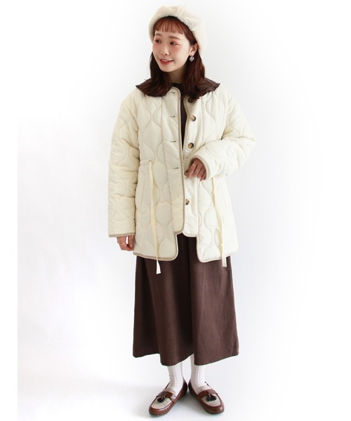 ehka sopo（エヘカソポ）の「コーデュロイフリル衿ワンピース（ワンピース・レディース・ベージュ/ブラウン/ミント・ﾌﾘ-）」の19枚目の写真