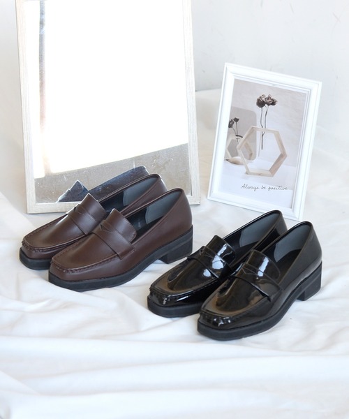 sango（sango）の「スクエアトゥコインローファー（ローファー・レディース・ホワイト/ブラック/ダークブラウン/ブラック系その他・LL/S/M/L）」の16枚目の写真