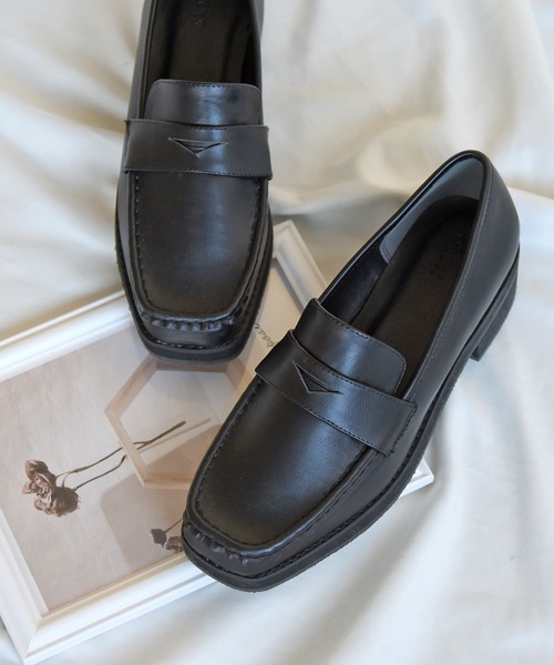 sango（sango）の「スクエアトゥコインローファー（ローファー・レディース・ホワイト/ブラック/ダークブラウン/ブラック系その他・LL/S/M/L）」の14枚目の写真