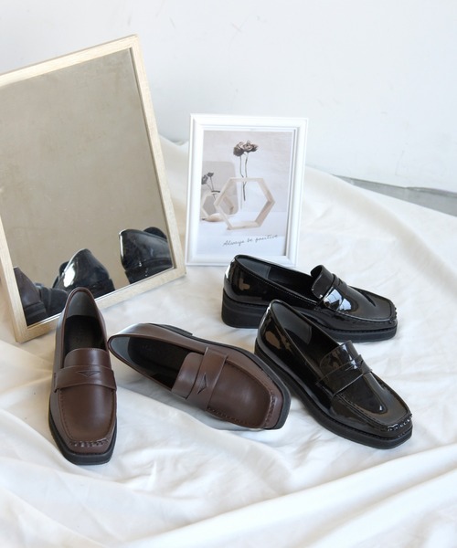 sango（sango）の「スクエアトゥコインローファー（ローファー・レディース・ホワイト/ブラック/ダークブラウン/ブラック系その他・LL/S/M/L）」の17枚目の写真