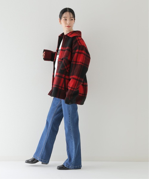 Johnson Woolen Mills(ジョンソンウーレンミルズ)の「【JOHNSON WOOLEN MILLS】OLIVE LABEL チェックデイジャケット(ブルゾン・レディース・レッド/カーキ・MEDIUM/LARGE)」の5枚目の写真