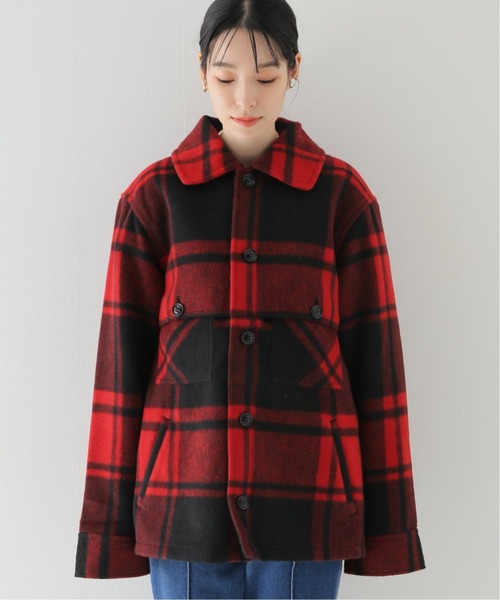 Johnson Woolen Mills(ジョンソンウーレンミルズ)の「【JOHNSON WOOLEN MILLS】OLIVE LABEL チェックデイジャケット(ブルゾン・レディース・レッド/カーキ・MEDIUM/LARGE)」の7枚目の写真