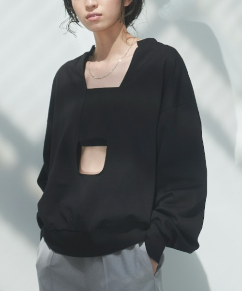 VACANCY（ヴァカンシー）の「バックリブ2wayトレーナー（Tシャツ/カットソー・レディース・ホワイト/ブラック/ピンク・FREE）」の18枚目の写真