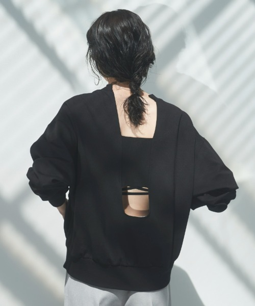 VACANCY（ヴァカンシー）の「バックリブ2wayトレーナー（Tシャツ/カットソー・レディース・ホワイト/ブラック/ピンク・FREE）」の13枚目の写真