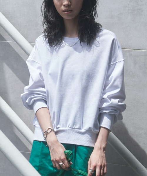 VACANCY（ヴァカンシー）の「バックリブ2wayトレーナー（Tシャツ/カットソー・レディース・ホワイト/ブラック/ピンク・FREE）」の4枚目の写真