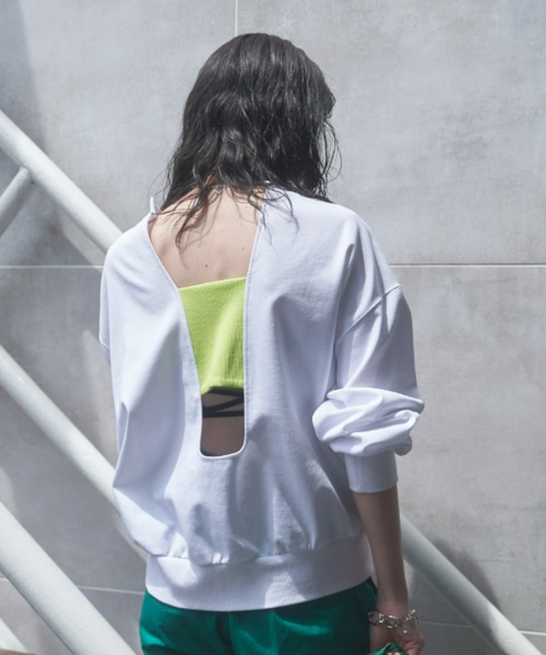 VACANCY（ヴァカンシー）の「バックリブ2wayトレーナー（Tシャツ/カットソー・レディース・ホワイト/ブラック/ピンク・FREE）」の8枚目の写真