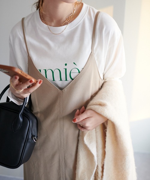 DISCOAT(ディスコート)の「【WEB限定】フレンチロゴロングTシャツ(Tシャツ/カットソー・レディース・チャコールグレー/アイボリー/ホワイト×グリーン/ホワイト×ブラック・FREE)」の18枚目の写真