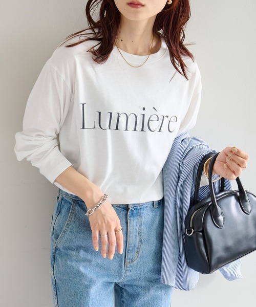 DISCOAT(ディスコート)の「【WEB限定】フレンチロゴロングTシャツ(Tシャツ/カットソー・レディース・チャコールグレー/アイボリー/ホワイト×グリーン/ホワイト×ブラック・FREE)」の10枚目の写真