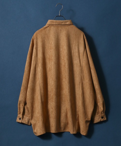 ANPAS(アンパス)の「Eco Suede Big Silhouette Dolman Sleeve Shirt/エコスウェード ビッグシルエット ドルマンスリーブ シャツ(シャツ/ブラウス・メンズ・ブラック/キャメル/ダークグリーン・M/L)」の9枚目の写真