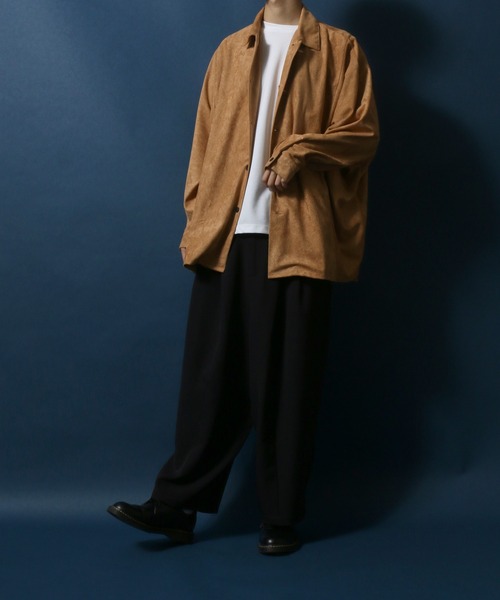 ANPAS(アンパス)の「Eco Suede Big Silhouette Dolman Sleeve Shirt/エコスウェード ビッグシルエット ドルマンスリーブ シャツ(シャツ/ブラウス・メンズ・ブラック/キャメル/ダークグリーン・M/L)」の17枚目の写真
