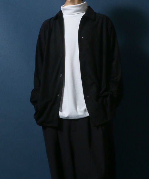 ANPAS(アンパス)の「Eco Suede Big Silhouette Dolman Sleeve Shirt/エコスウェード ビッグシルエット ドルマンスリーブ シャツ(シャツ/ブラウス・メンズ・ブラック/キャメル/ダークグリーン・M/L)」の18枚目の写真