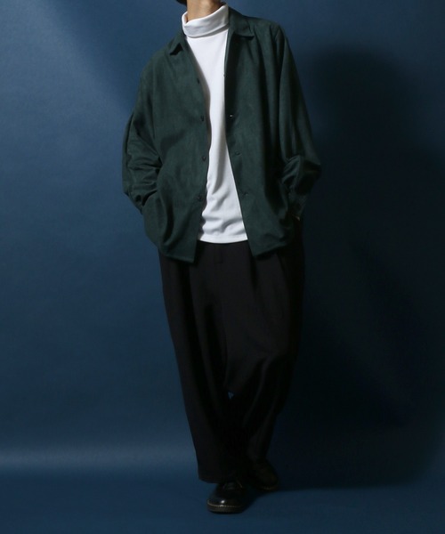 ANPAS(アンパス)の「Eco Suede Big Silhouette Dolman Sleeve Shirt/エコスウェード ビッグシルエット ドルマンスリーブ シャツ(シャツ/ブラウス・メンズ・ブラック/キャメル/ダークグリーン・M/L)」の15枚目の写真