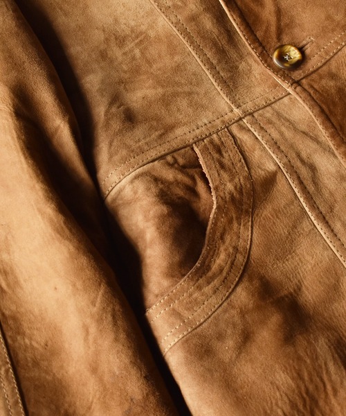 VINTAGE（ヴィンテージ）の「【ヴィンテージ古着】Echt Lammvelour ランチコート（チェスターコート・メンズ・ブラウン・LARGE）」の6枚目の写真