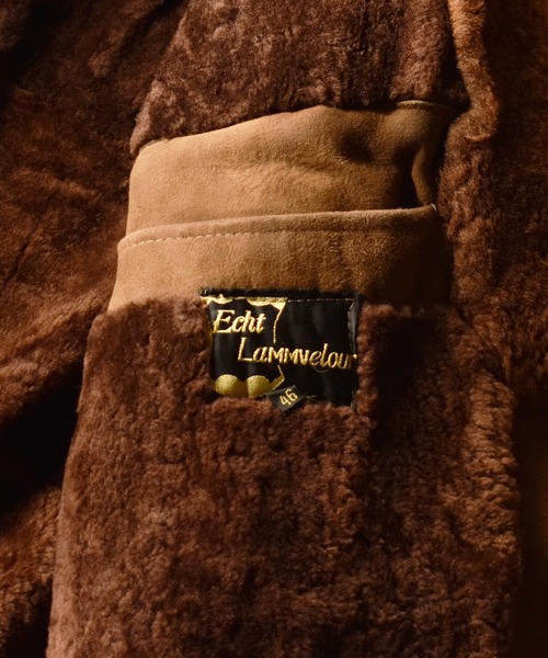 VINTAGE（ヴィンテージ）の「【ヴィンテージ古着】Echt Lammvelour ランチコート（チェスターコート・メンズ・ブラウン・LARGE）」の3枚目の写真