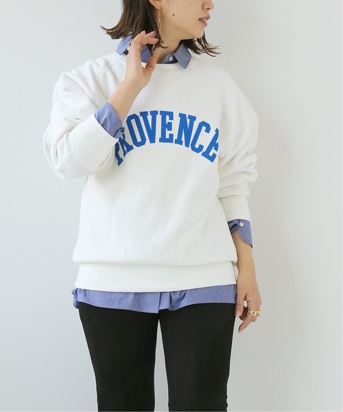 Simplicite(サンプリシテ)の「カレッジロゴスウェット2(Tシャツ/カットソー・レディース・ホワイト/ネイビー/ブルー系その他・FREE)」の4枚目の写真