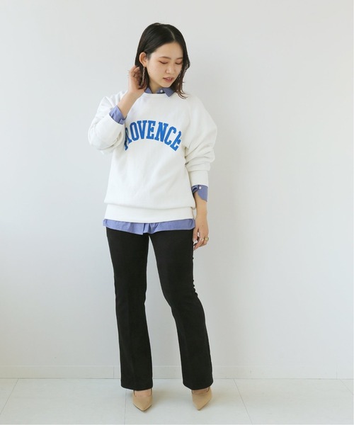 Simplicite(サンプリシテ)の「カレッジロゴスウェット2(Tシャツ/カットソー・レディース・ホワイト/ネイビー/ブルー系その他・FREE)」の5枚目の写真